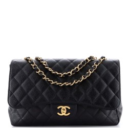 Classic Single Flap Bag Quilted Caviar Jumbo