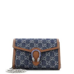 Dionysus Chain Wallet GG Denim Small
