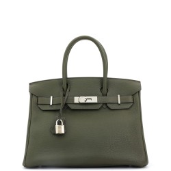 Birkin Handbag Vert Bronze Togo with Palladium Hardware 30