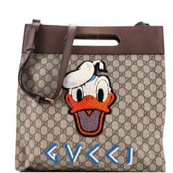 Donald Duck Soft Tote Embroidered GG Coated Canvas