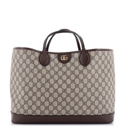 Ophidia Top Handle Shopping Tote GG Coated Canvas and Leather Medium