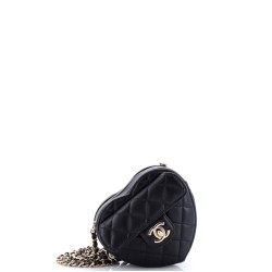 CC in Love Heart Clutch with Chain Quilted Lambskin