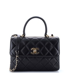 Trendy CC Top Handle Bag Quilted Lambskin Small
