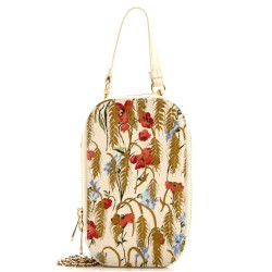 Lady Dior Phone Holder on Chain Printed Leather