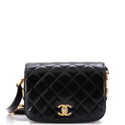 My Sweet CC Full Flap Messenger Bag Quilted Shiny Calfskin with Suede Mini