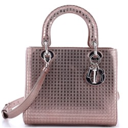 Lady Dior Bag Micro Cannage Metallic Calfskin Medium