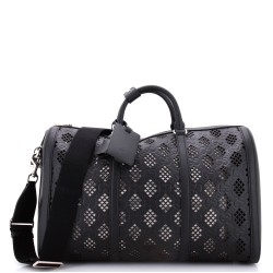 Convertible Duffle Bag GG Debossed Laser Cut Leather Large