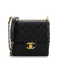 Chic Pearls Flap Bag Quilted Lambskin Mini