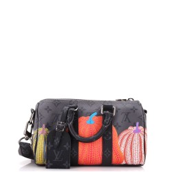 Keepall Bandouliere Bag Yayoi Kusama Pumpkins Reverse Monogram Eclipse Canvas 25