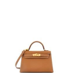 Kelly Mini II Bag Gold Epsom with Gold Hardware 20
