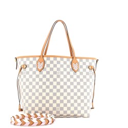 Neverfull NM Tote Damier with Braided Detail MM