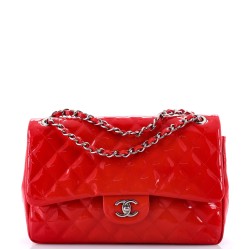 Classic Double Flap Bag Quilted Patent Jumbo
