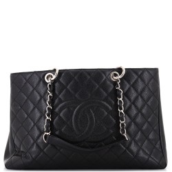 Grand Shopping Tote Quilted Caviar XL