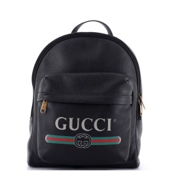 Logo Front Pocket Backpack Printed Leather
