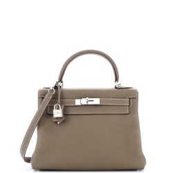 Kelly Handbag Grey Togo with Palladium Hardware 28