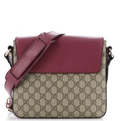 Flap Messenger Bag GG Coated Canvas with Leather Medium