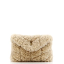 LouLou Puffer Clutch Matelasse Chevron Shearling Small