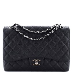 Classic Double Flap Bag Quilted Caviar Maxi
