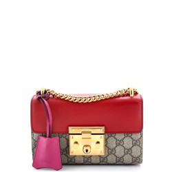 Padlock Shoulder Bag GG Coated Canvas and Leather Small