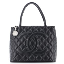 Medallion Tote Quilted Caviar