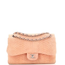 Classic Double Flap Bag Python Jumbo