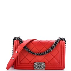 Stitch Boy Flap Bag Quilted Calfskin Old Medium