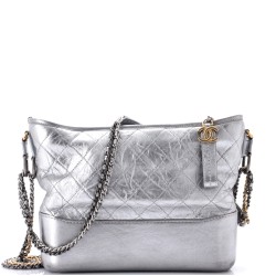 Gabrielle Hobo Quilted Metallic Aged Calfskin Medium