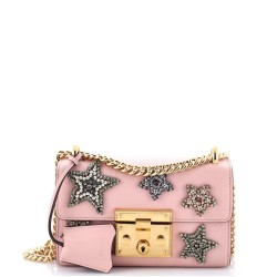 Padlock Shoulder Bag Embellished Leather Small
