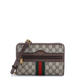 Ophidia Double Zip Crossbody Bag GG Coated Canvas Small