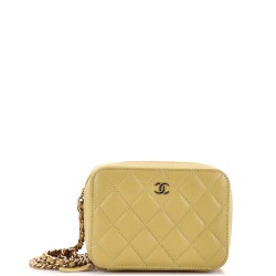 Square CC Chain Camera Bag Quilted Caviar Mini