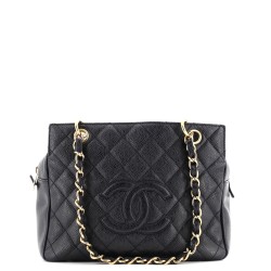 Petite Timeless Tote Quilted Caviar