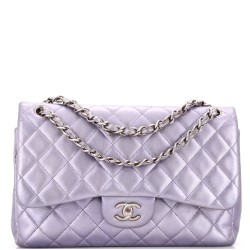 Classic Double Flap Bag Quilted Iridescent Lambskin Jumbo