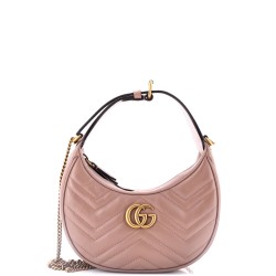 GG Marmont Half Moon Hobo Leather Mini