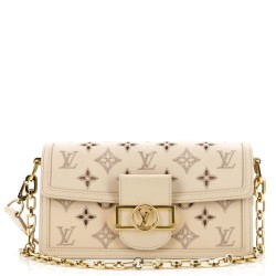 Dauphine Shoulder Bag Monogram Cutout Broderie Leather East West