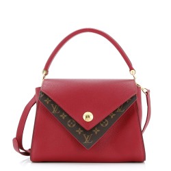Double V Handbag Calfskin with Monogram Canvas