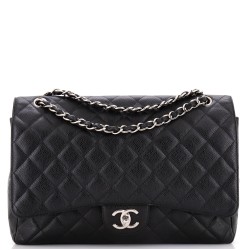 Classic Double Flap Bag Quilted Caviar Maxi