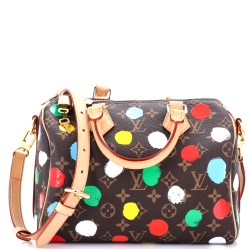 Speedy Bandouliere Bag Yayoi Kusama Painted Dots Monogram Canvas 25