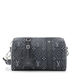 City Keepall Bag Faded Monogram Debossed Leather