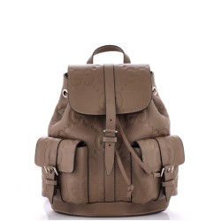 Double Pocket Belt Backpack Jumbo GG Embossed Leather Small