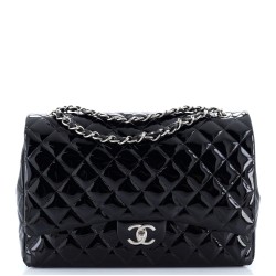 Classic Double Flap Bag Quilted Patent Maxi