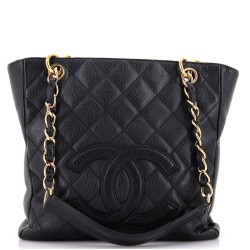 Petite Shopping Tote Quilted Caviar