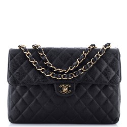 Vintage Square Classic Single Flap Bag Quilted Caviar Jumbo