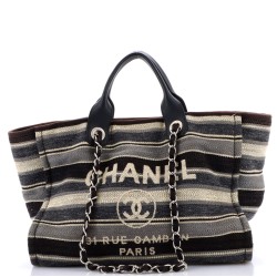 Deauville Tote Stripe Canvas Medium
