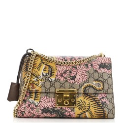 Padlock Shoulder Bag Bengal Print GG Coated Canvas Medium