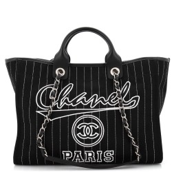 Deauville Tote Pinstripe Cotton Medium