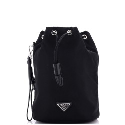 Drawstring Wristlet Bucket Bag Tessuto Small