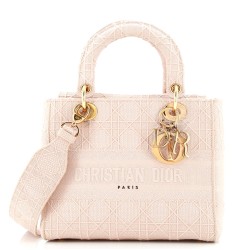 Lady D-Lite Bag Cannage Embroidered Canvas Medium