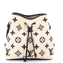 NeoNoe Handbag Monogram Giant Embroidered Cotton MM