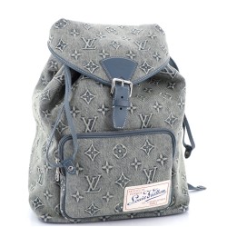 Montsouris Backpack Monogram Washed Denim GM
