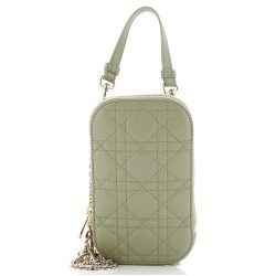 Lady Dior Phone Holder on Chain Cannage Quilt Lambskin